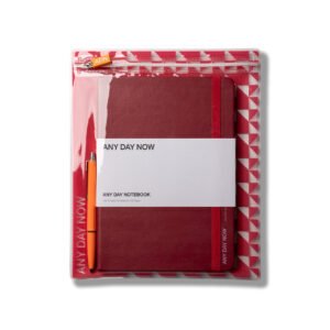 Notebook, Pen and Pouch Gift Set Plum & Orange