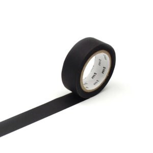 Matte Black Washi Tape Single Roll
